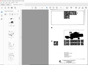 Claas Dominator 100-105 Spare Parts List Manual - PDF DOWNLOAD