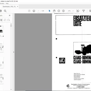 Claas Dominator 100-105 Spare Parts List Manual - PDF DOWNLOAD