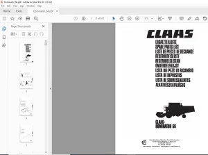 Claas Dominator 66 Spare Parts List Manual - PDF DOWNLOAD
