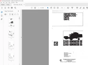 Claas Dominator 80-85 Spare Parts List Manual - PDF DOWNLOAD