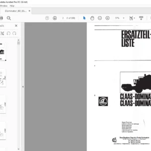 Claas Dominator 80-85 Spare Parts List Manual - PDF DOWNLOAD