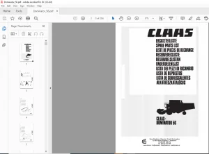 Claas Dominator 56 Spare Parts List Manual - PDF DOWNLOAD