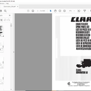 Claas Dominator 56 Spare Parts List Manual - PDF DOWNLOAD