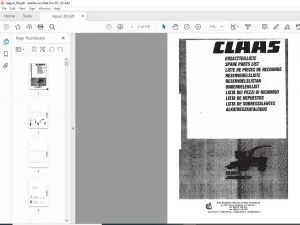 Claas Jaguar 80 SF Spare Parts List Manual - PDF DOWNLOAD