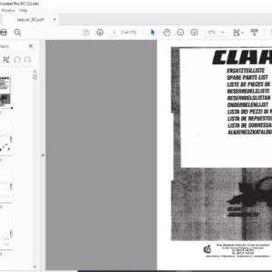 Claas Jaguar 80 SF Spare Parts List Manual - PDF DOWNLOAD