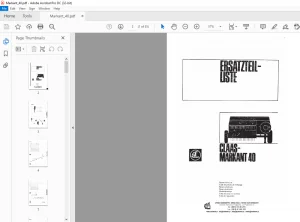 Claas Markant 40 Spare Parts List Manual - PDF DOWNLOAD