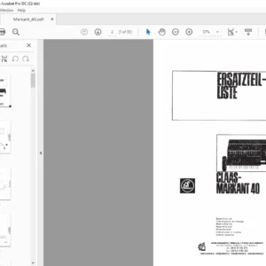 Claas Markant 40 Spare Parts List Manual - PDF DOWNLOAD