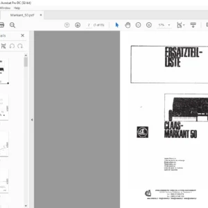 Claas Markant 50 Spare Parts List Manual - PDF DOWNLOAD