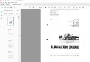 Claas Matador Standard Spare Parts List Manual - PDF DOWNLOAD