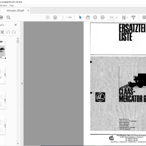 Claas Mercator 60 Spare Parts List Manual - PDF DOWNLOAD
