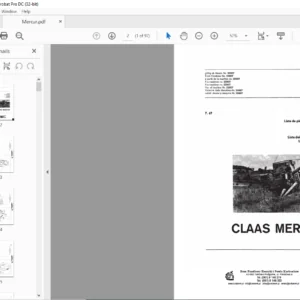 Claas Mercur Spare Parts List Manual - PDF DOWNLOAD