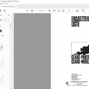 Claas Protector Mercator 50 Spare Parts List Manual - PDF DOWNLOAD