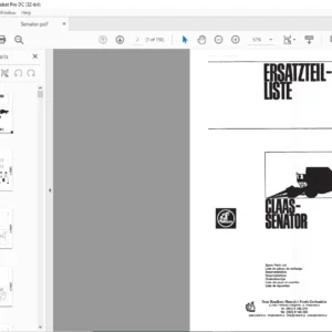 Claas Senator Spare Parts List Manual - PDF DOWNLOAD