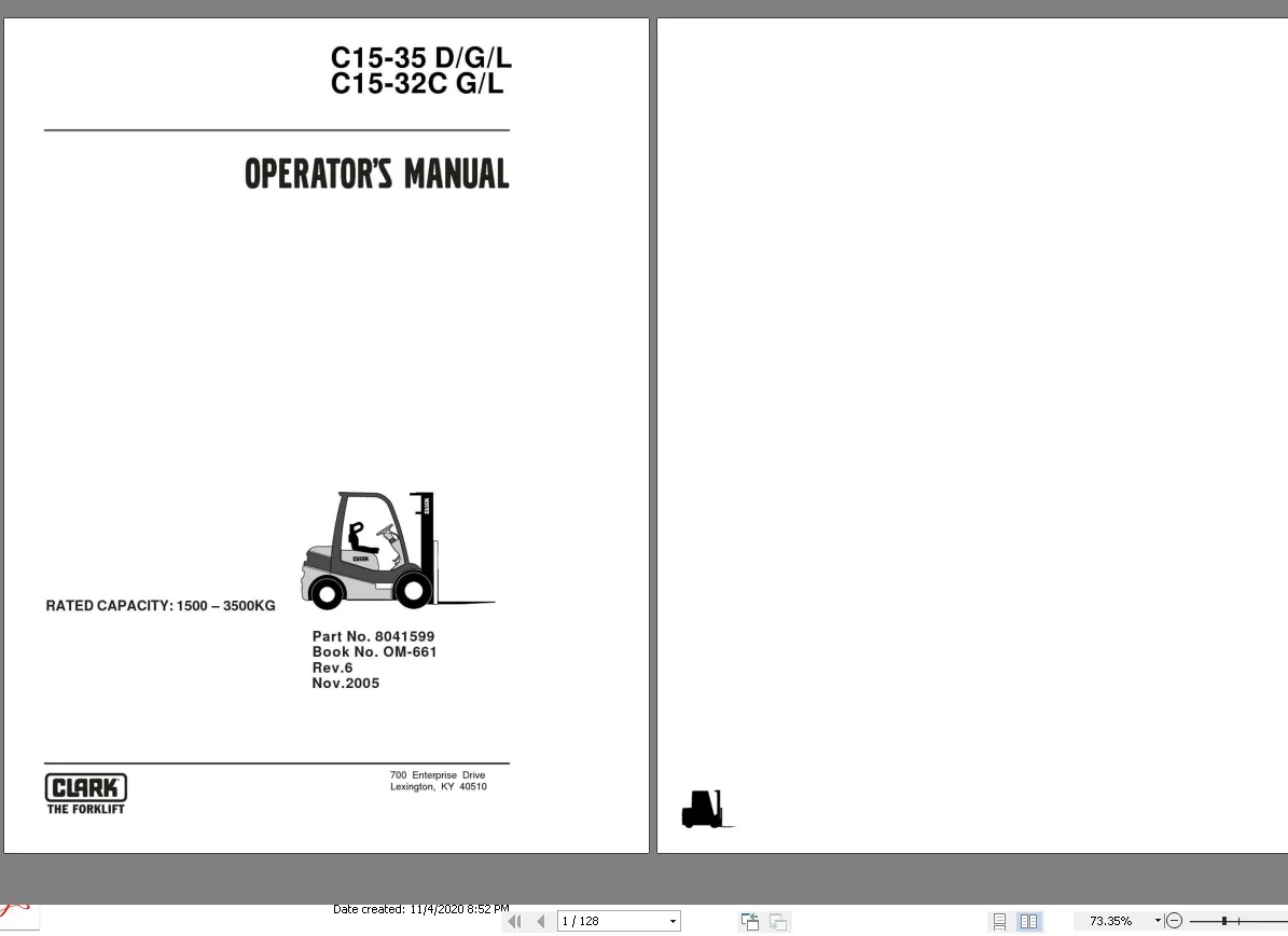 Clark Forklift All Models 11.2020 Operator’s Manuals 3.57GB PDF - COMPLETE - Image 4