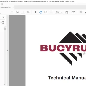 DBT Mannering CM96 Operator Manual- CAT 1038 Continuous Miner CM96 - PDF DOWNLOAD