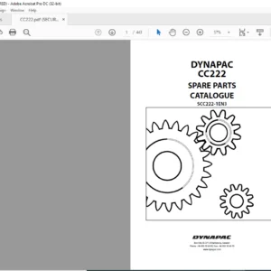 DYNAPAC CC222 Spare Parts Catalogue SCC222-1EN3 - PDF DOWNLOAD