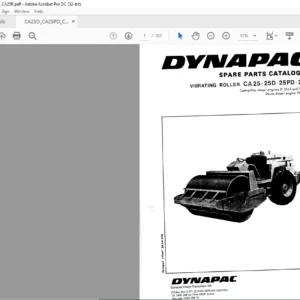 Dynapac CA 25 25D 25PD 25R Vibratory Roller Spare Parts Catalogue Manual - PDF DOWNLOAD