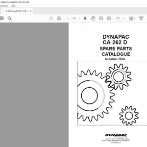 Dynapac CA 262 D Spare Parts Catalogue SCA262D-1EN3 - PDF DOWNLOAD