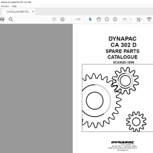 Dynapac CA 302 D Spare Parts Catalogue SCA302D-1EN5 - PDF DOWNLOAD