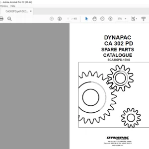 Dynapac CA 302 PD Spare Parts Catalogue SCA302PD-1EN5 - PDF DOWNLOAD
