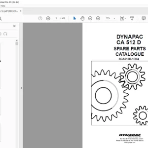 Dynapac CA 512 D Spare Parts Catalogue SCA512D-1EN4  - PDF DOWNLOAD