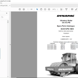 Dynapac CA 512 PD Spare Parts Catalogue SCA512PD-1EN4 - PDF DOWNLOAD