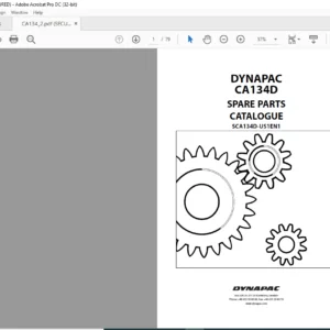Dynapac CA134D Spare Parts Catalogue SCA134D-US1EN1 -PDF DOWNLOAD