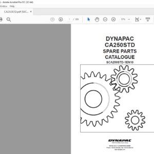 Dynapac CA250STD Spare Parts Catalogue SCA250STD-1EN10 - PDF DOWNLOAD