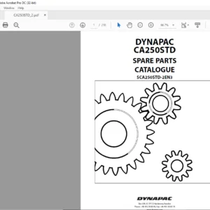 Dynapac CA250 STD Spare Parts Catalogue SCA250STD-2EN3 - PDF DOWNLOAD