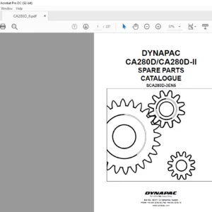 Dynapac CA280D/CA280D-II Spare Parts Catalogue SCA280D-3EN51  - PDF DOWNLOAD