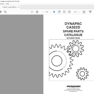 Dynapac CA302D Spare Parts Catalogue SCA302D-2EN5 - PDF DOWNLOAD