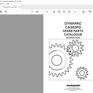 Dynapac CA302PD Spare Parts Catalogue SCA302PD-2EN4 -PDF DOWNLOAD
