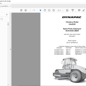 Dynapac CA402D Spare Parts Catalogue SCA402D-2EN4 - PDF DOWNLOAD