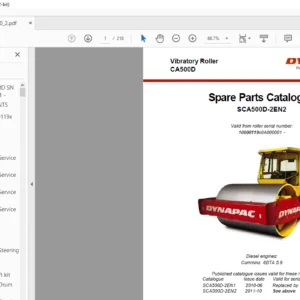 Dynapac CA500D Spare Parts Catalogue SCA500D-2EN2 - PDF DOWNLOAD