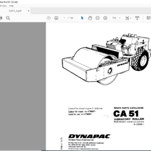 Dynapac CA51 Vibratory Roller Spare Parts Catalogue  Manual - PDF DOWNLOAD