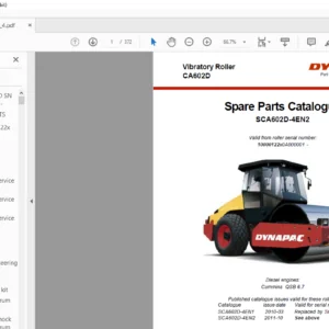 Dynapac CA602D Spare Parts Catalogue SCA602D-4EN2  - PDF DOWNLOAD