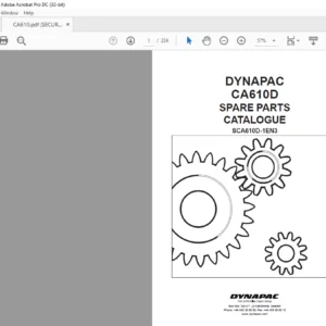 Dynapac CA610D Spare Parts Catalogue SCA610D-1EN3 - PDF DOWNLOAD