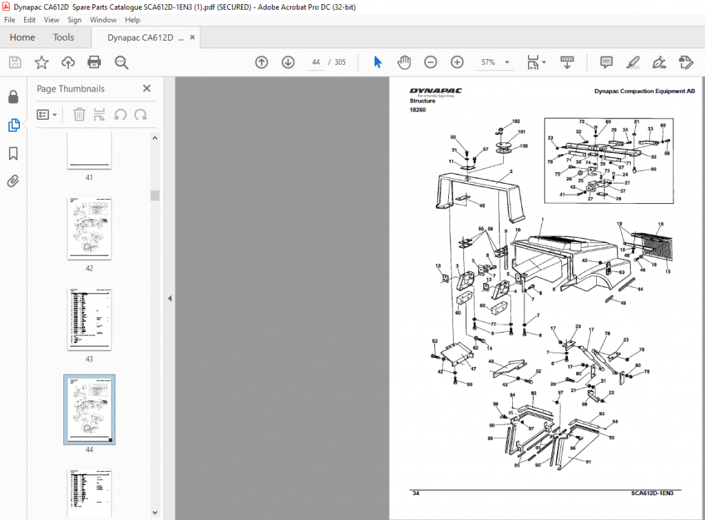 Dynapac CA612D Spare Parts Catalogue SCA612D-1EN3 - PDF DOWNLOAD ...