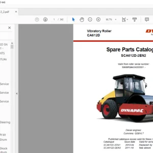 Dynapac CA612D Spare Parts Catalogue SCA612D-2EN2 - PDF DOWNLOAD