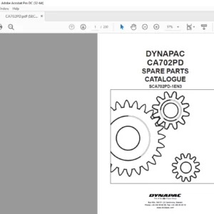 Dynapac CA702PD Spare Parts Catalogue SCA702PD-1EN3 - PDF DOWNLOAD