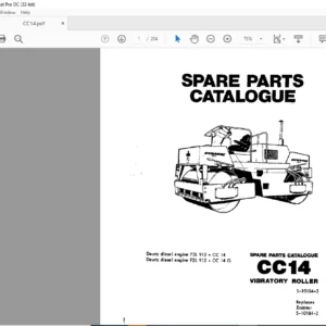 Dynapac CC14 Vibratory Roller Spare Parts Catalogue Manual - PDF DOWNLOAD