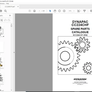 Dynapac CC224CHF Spare Parts Catalogue SCC224CHF-1EN2 - PDF DOWNLOAD