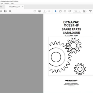 Dynapac CC224HF Spare Parts Catalogue SCC224HF-1EN4 - PDF DOWNLOAD