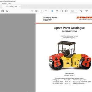 Dynapac CC224HF Spare Parts Catalogue SCC224HF-2EN2 - PDF DOWNLOAD