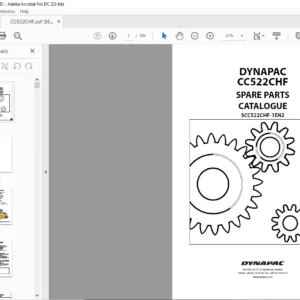 Dynapac CC522CHF Spare Parts Catalogue SCC522CHF-1EN2 - PDF DOWNLOAD