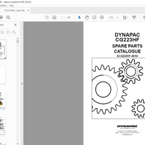 Dynapac CG223HF Spare Parts Catalogue SCG223HF-2EN3- PDF DOWNLOAD