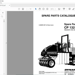 Dynapac CP 132 Pneumatic Tire Roller Spare Parts Catalogue Manual - PDF DOWNLOAD
