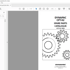 Dynapac CP142 Spare Parts Catalogue SCP142-1EN2 - PDF DOWNLOAD