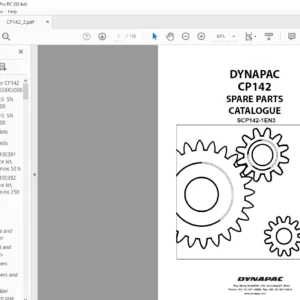 Dynapac CP142 Spare Parts Catalogue SCP142-1EN3 - PDF DOWNLOAD