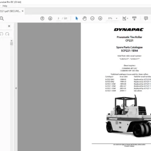 Dynapac CP221 Spare Parts Catalogue SCP221-1EN4 - PDF DOWNLOAD